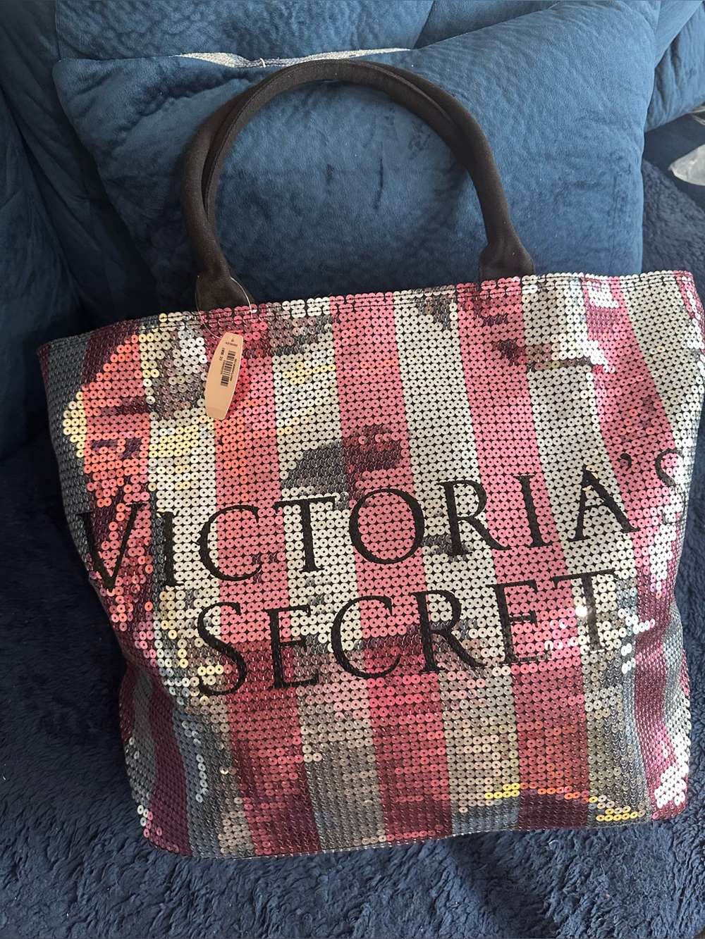 Victoria's Secret Pink and Silver Sequin Tote
